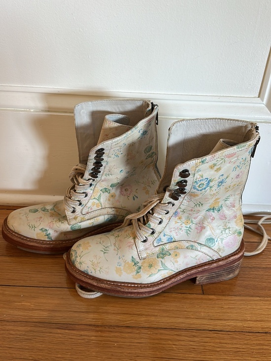 Free People Shoes - Free People Womens 38 Santa Fee Combat Boots Vintage Floral...